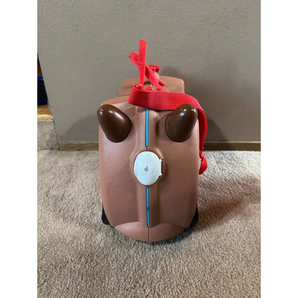 Trunki Bronco Horse Ride-On Suitcase Kids Carry-On Luggage Brown Cowboy Sheriff‎